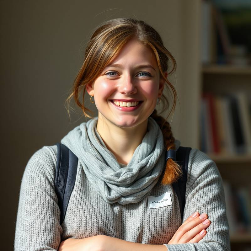 Portrett av Kari Hansen, en fornøyd student